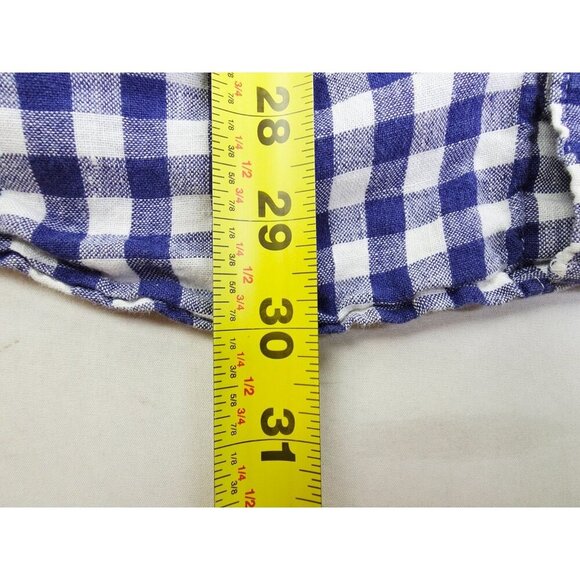 J. Crew Classic Baird Mcnutt Irish Linen Size XL Mens Blue White Check Shirt - Picture 9 of 11